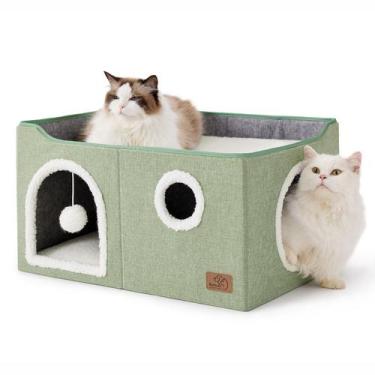 Imagem de Cat House Bedsure extra larga para gatos domésticos, verde