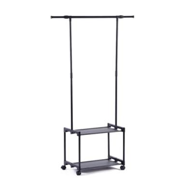 Imagem de CABIDEIRO ARARA DE ROUPA 2 PRATELEIRAS SAPATEIRA ORGANIZADOR VARAL GUARDA ROUPA LOJA QUARTO LUXO