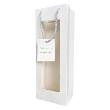 Imagem de HANSWARE 12 peças de sacos de presente de vinho com alças para garrafas, presentes, janela transparente, saco de vinho para dia dos namorados, casamento, Páscoa, Natal, chá de bebê, festa de