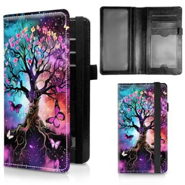 Imagem de Capa de livro de cheques para talão de cheques pessoal, capa de couro premium Dikoe, suporte de cartão com aba de plástico, suporte de argola com bloqueio de RFID, carteira fina para mulheres e