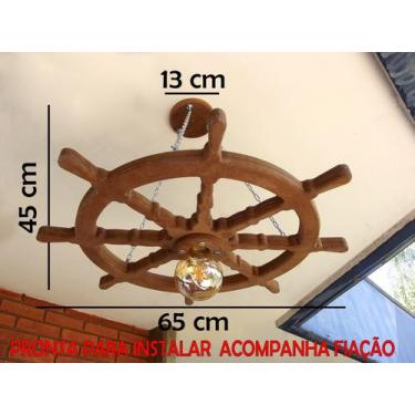 Imagem de Kit 3 Lustre Luminária Pendente 65cm Leme De Navio 1B - ECO.START