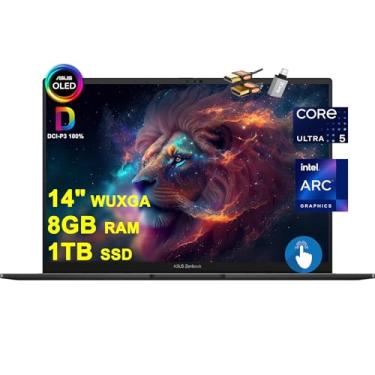Imagem de ASUS Zenbook 14 OLED Business AI PC Laptop 14 polegadas WUXGA OLED Touchscreen (550nits 100% DCI-P3 brilhante) Intel 14-core Ultra 5 125H 8GB RAM 1TB SSD retroiluminado Thunderbolt Harman/kardon Win11