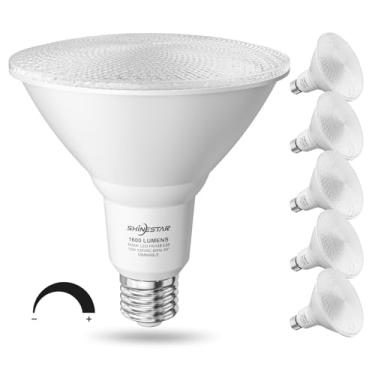 Imagem de SHINESTAR Lâmpada De Holofote Externa Com 6 Unidades, 15 W (Equivalente A 100 W), Lâmpada Led Par38 Regulável, Luz Do Dia De 5000 K, 1600 Lm, Base E26