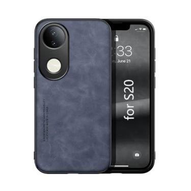 Imagem de Kepuch Silklike Capa para Vivo S20 - Case Placa de Metal Embutida - Azul