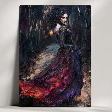 Imagem de Pomba Gira - Quadro Decorativo - As Mais Cultuadas, Arte Expressionista Umbanda/Candomblé - 28x20cm (Pomba Gira Maria Farrapo)