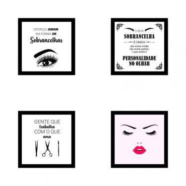 Imagem de Kit 4 Quadros Decorativos Em Mdf Designer De Sobrancelhas 02