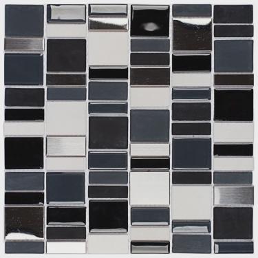 Imagem de Pastilha de Vidro e Inox Petrus 30,3 x 30cm