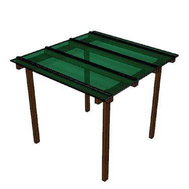 Imagem de Kit Policarbonato Verde 6mm 2,00m X 3,00m - Perfis Naturais