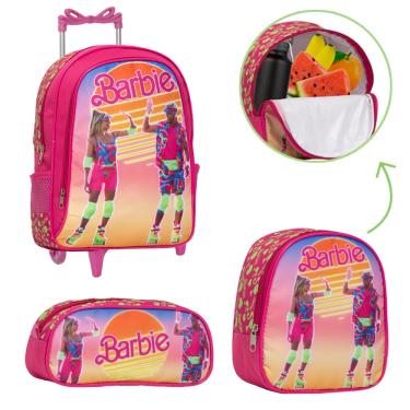 Imagem de Bolsa Mochila Feminina Barbie Juvenil G Rodinhas Resistente