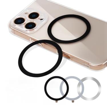 Imagem de WDBmla Adesivos de anel de metal para capas MagSafe, compatível com telefone 13/14 Pro Max, caixa misteriosa, 5-8 peças, preto/branco/prata