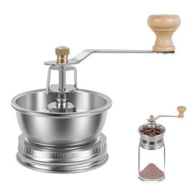 Imagem de Moedor de café Mason, acessório de tampa de moedor de café manual para potes de vidro de boca larga, tampa de moedor de café de aço inoxidável, acessórios de pote de pedreiro ideais para acampamento e