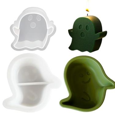 Imagem de XMOX Molde de resina de tigela, organizadores de fantasmas, moldes de silicone para cimento de concreto, molde de plantas suculentas de resina Spectre, pratos de recipiente de joias, pote de velas