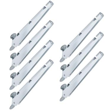 Imagem de Antrader Braço de arame farpado para cerca de corrente de trilho superior, extensões de braço de arame farpado de aço galvanizado ou montadas em superfície, 7 peças, prata