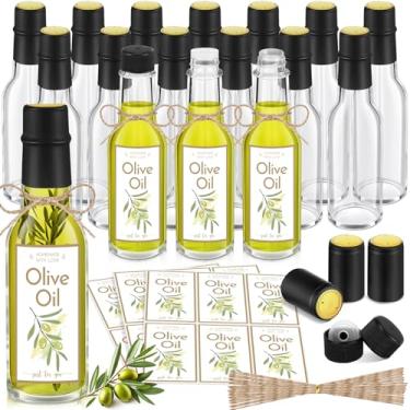 Imagem de Havawish 20 garrafas de azeite de oliva caseiras de 150 ml com tampa de rosca à prova de vazamento, funil, garrafa de óleo transparente para armazenar azeite de oliva caseiro, chá de bebê, presentes