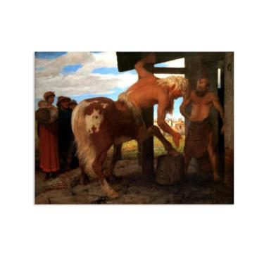 Imagem de Pintura famosa arte de parede abstrata centauro na cidade ferreiro reprodução de imagem impressa em tela emoldurada impressão de arte de parede pôster para decoração de quarto pôster 80 x 60 cm (32 x