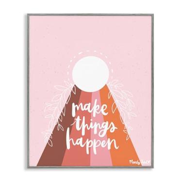 Imagem de Stupell Industries Minimal Make Things Happen Arte giclée emoldurada cinza, design por Mandy Ford Art + Ilustração, 61 x 76 cm