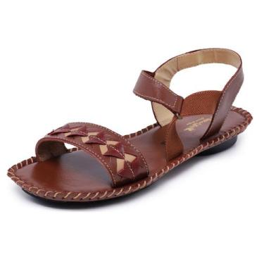 Imagem de Sandalia Ipê Mulato Ortopédica Couro Rasteirinha Linha Premium Feminin