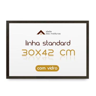 Imagem de Moldura Quadro A3 30x42 para Decoração Parede com Vidro (Tabaco)