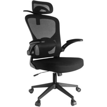 Imagem de Cadeira de Escritório Ergonômica Mesh – Reclinável, Giratória, com Apoio de Cabeça e Lombar, Cabide Embutido, Regulagem de Altura, Base Reforçada – Ideal para Home Office