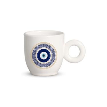 Imagem de Caneca Bojuda Small Olho Grego Sortida 120ml - Cerâmica Regina