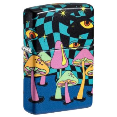 Imagem de Zippo Isqueiro de bolso com design de festa de cogumelo que brilha no escuro
