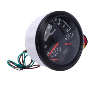Imagem de 3 Em 1 85mm Tacômetro 8000rpm 40 a 120 ℃ Temperatura de água 0 a 10 Bares Pressão 7 Luz de Fundo Cor para o Barco de Caminhão (Black Black Buzel CX8289b)