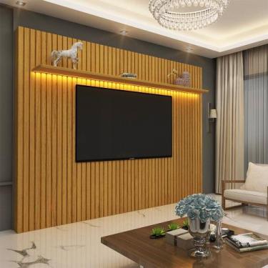 Imagem de Painel para TV até 90 Polegadas Ripado com LED 230cm 100% MDF Nobre - 