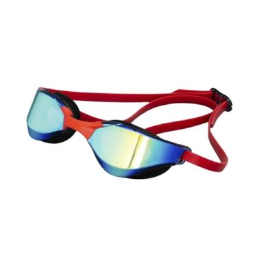 Imagem de oshhni Óculos de natação Óculos de natação profissionais à prova d'água elegantes antiembaçantes para mergulho com snorkel ao ar livre em piscinas e, Vermelho