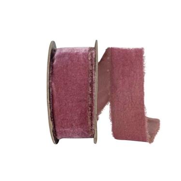 Imagem de Reliant Ribbon Fita de veludo com borda desgastada Dutchess, rosa