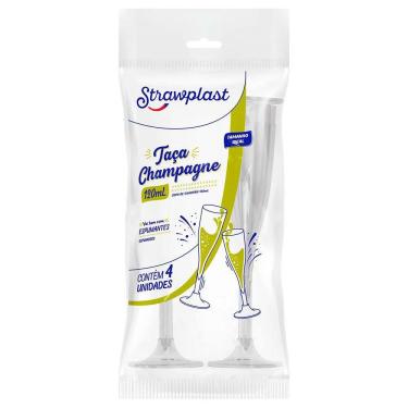 Imagem de Taca Champagne 120ml Cristal c/4 - Strawplast