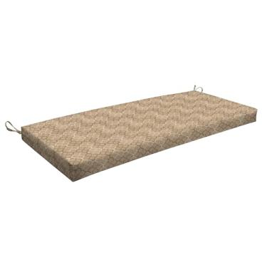 Imagem de Honeycomb Almofada de banco Essentials para ambientes externos, 111,8 cm x 45,7 cm, almofada para cadeira de pátio em amêndoa