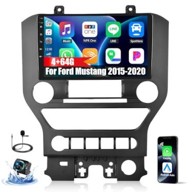 Imagem de [4 + 64 G] Android 13 estéreo para carro para Ford Mustang 2015-2020 com carro sem fio e Android Auto, rádio automotivo de 23 cm com link espelhado, Bluetooth, FM/RDS WiFi, GPS, EQ, DSP SWC + AHD