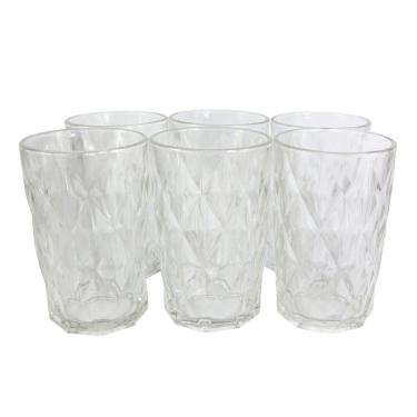 Imagem de Conjunto 6 Copos De Vidro Diamante 370ml