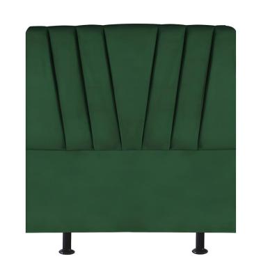 Imagem de Cabeceira Estofada Ariel Casal 140 Cm Suede Verde Madeira Eucalipto Tatite Decor
