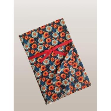 Imagem de Cinderela Tecido Tricoline Digital, 1,50 largura, unidade de 0,55 comprimento, Estampado Floral Vibrante-Crisantemos e Dalias do Campo