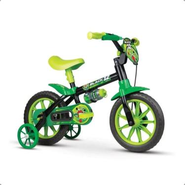 Imagem de Bicicleta Infantil Nathor Aro 12 Black com Rodas Treinamento