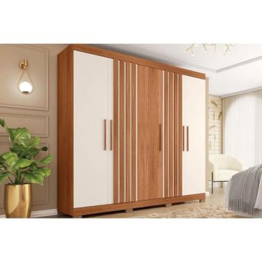 Imagem de Guarda Roupa 5 Portas e 2 Gavetas Sophia Freijo/Off White - Caemmun