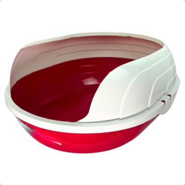 Imagem de Caixa de Areia Banheiro para Gatos Reforçada Sanitário Sandbox Tamanho Slim e Grande (Prime Vermelho)