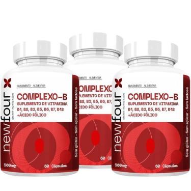 Imagem de Complexo-B Vitaminas + Ácido Fólico Kit 03 Unidades - New Four