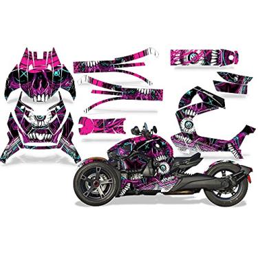 Imagem de AMR RACING Kits de decalques personalizados para Can-Am Ryker 600, 900, esporte e rally: kit gráfico serve para (2019-2025) Decalques Ryker Premium: Frenzy - Roxo