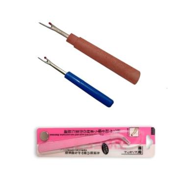 Imagem de Kit Abridor de Casinha e Desmanchador de Costura - 7 cm + 13 cm + Pinça Ponta Curva Lmx-15 Perfeito Para Iniciantes E Profissionais