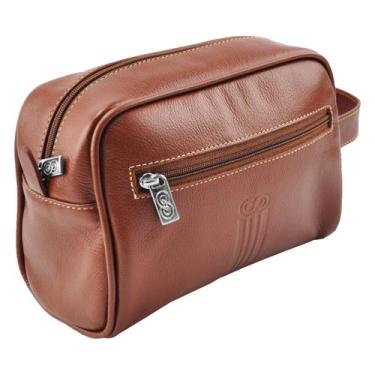 Imagem de Necessaire AMETISTA em Couro Galvani, Marrom pinhão