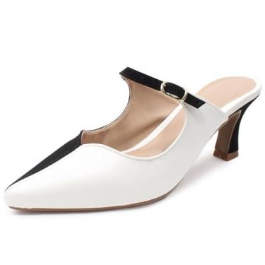 Imagem de Scarpin Mule Re&Ton Moderno Salto Baixo SC16 (Branco Preto, BR, Adulto, Numérico, 38)