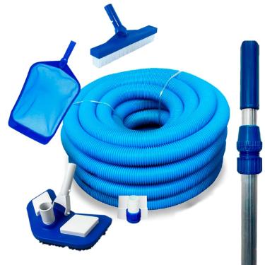 Imagem de Kit Limpeza Para Piscina Aspirador, Peneira, Escova, Ponteira + 4m de Mangueira e Cabo de 3m