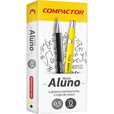 Imagem de Lapiseira, Compactor, 0.5 mm, Aluno, Metálica, Preta, Caixa com 12