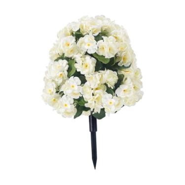 Imagem de predolo Buquê de flores Real Touch Begônia Flor Arranjos de flores Begônia artificial para cerimônia, Branco