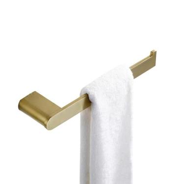 Imagem de Conjunto de banheiro dourado escovado - Toalheiro de aço inoxidável - Suporte para papel higiênico - Kit de 6 peças, anel para toalha
