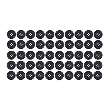 Imagem de Mandala Crafts Medium Black Buttons for Crafts - Black Plastic Buttons for Sewing Buttons Replacement - 100 Resin Buttons Assorted 3/4 Inch Round Buttons with 4 Holes