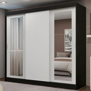 Imagem de Guarda Roupa Casal 3 Portas Correr Espelhos 3 Gavetas Madesa