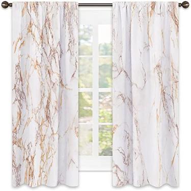 Imagem de Cortinas blecaute de mármore – Cortinas de quarto e sala de estar com isolamento térmico, economia de energia e redução de ruído, L 106 x C 150 cm